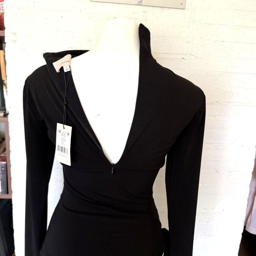 Cinq A Sept Shea Long Sleeve Turtleneck Wrap Top Black S - Picture 6 of 10